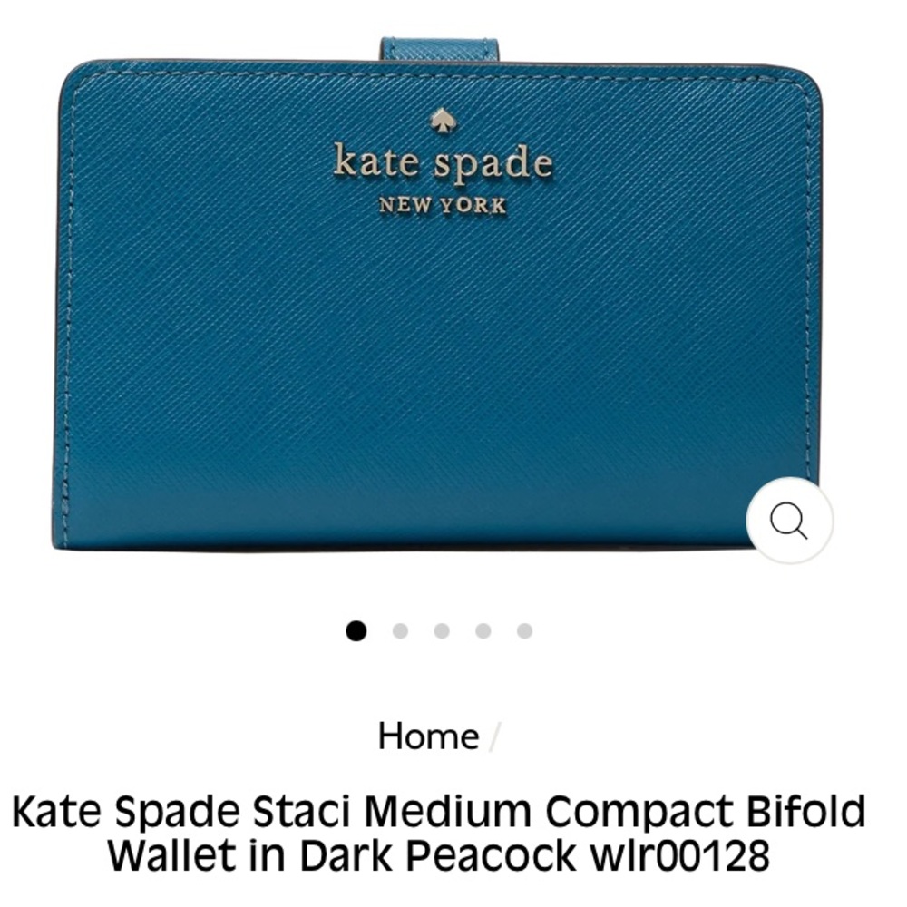 Kate Spade Medium Compact Wallet Dark Peacock
